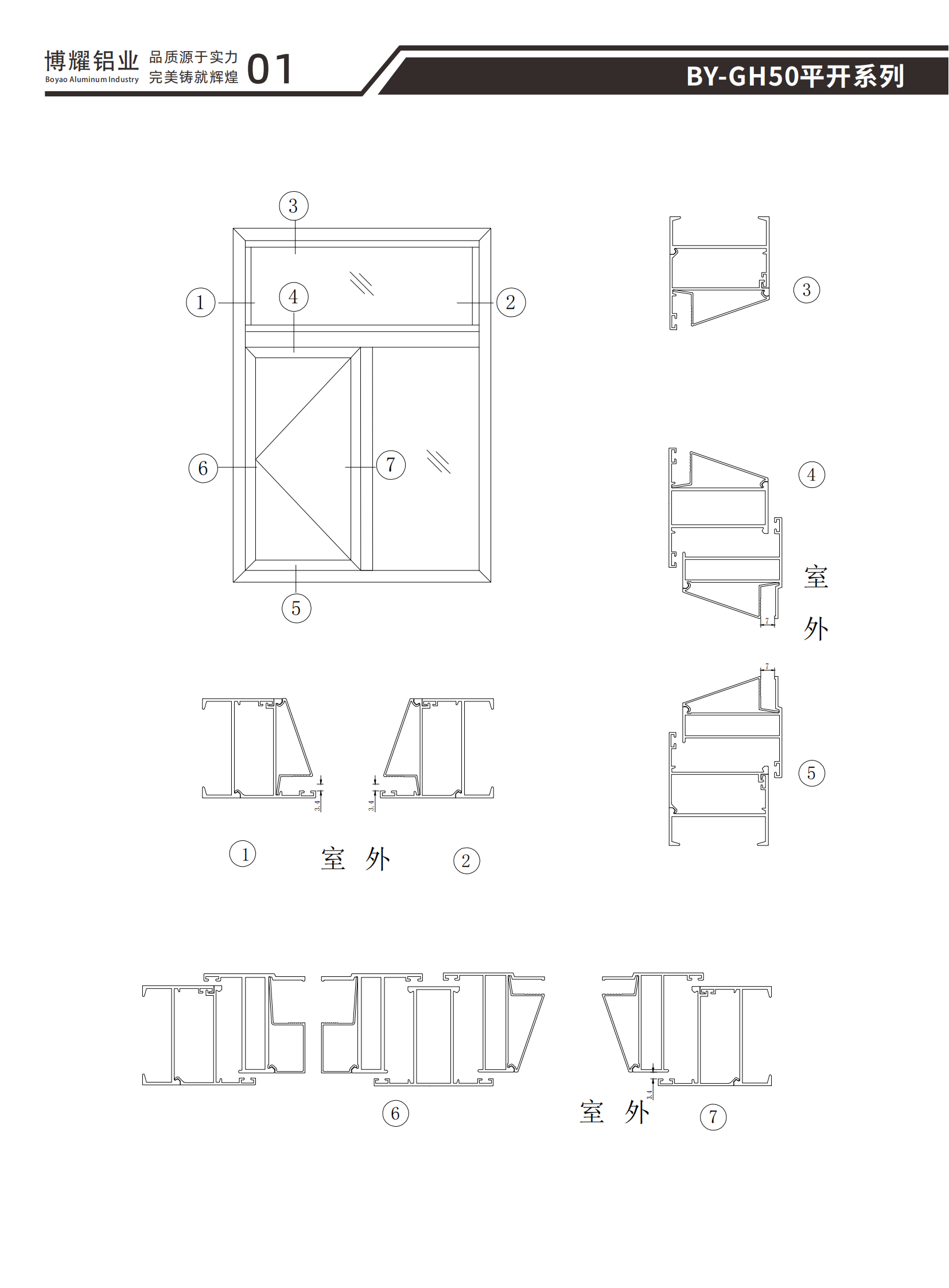 BY-GH50平开系列